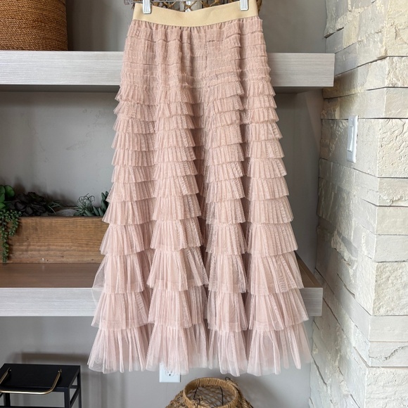 Dresses & Skirts - Layered Tulle Skirt  Blush Ankle Length